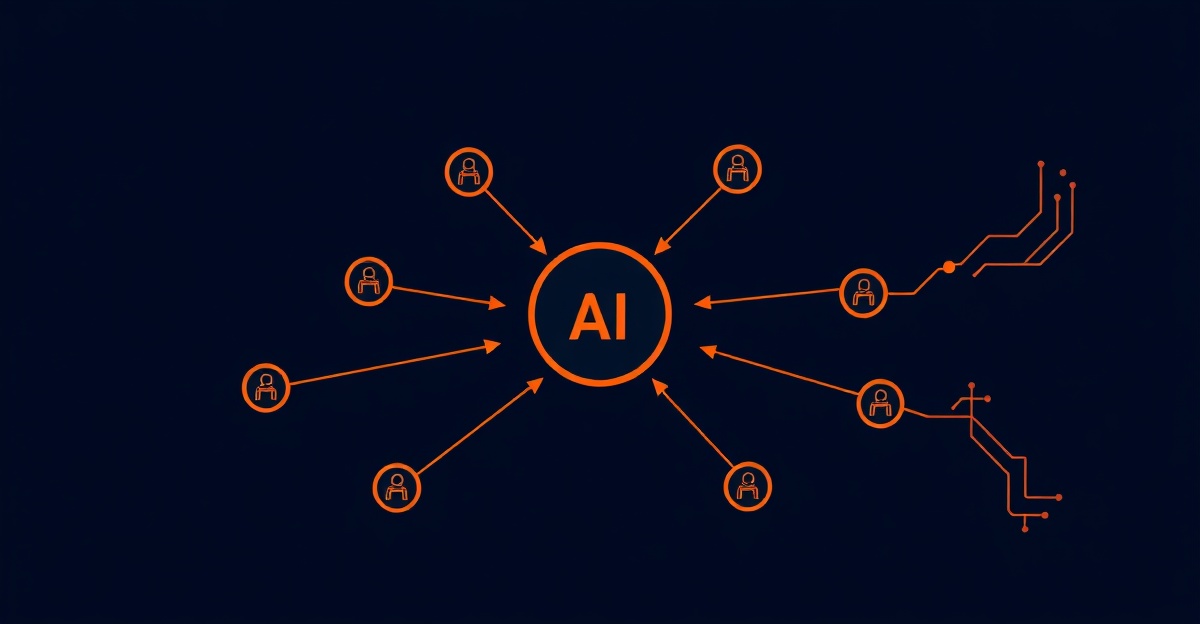 Diagram of multiple AI agents coordinated by an orchestration layer