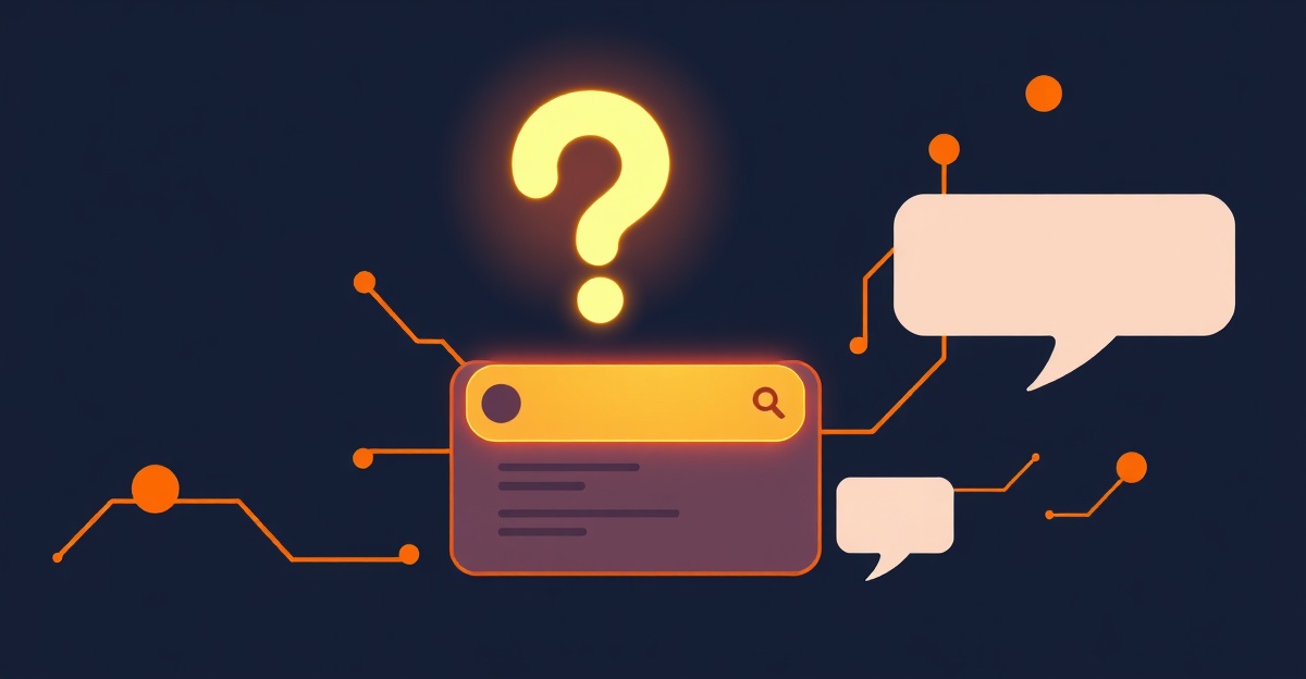 Illustration of a question being answered directly inside a search interface, with the source page highlighted