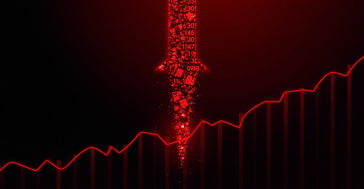 Cost of downtime 2026 — fragmented data shards falling through a graph