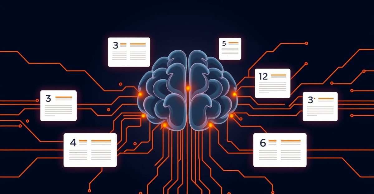 Illustration of a generative engine assembling an answer from multiple cited sources