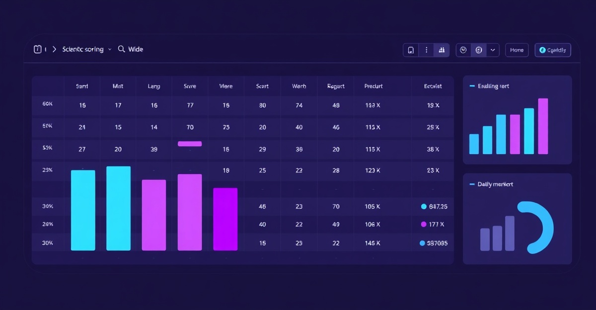 Data-driven scoring methodology dashboard with evaluation metrics and weighted criteria